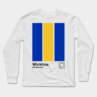 County Wicklow, Ireland - Retro Style Minimalist Poster Design Long Sleeve T-Shirt
